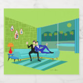 Retro Romantic Gay Couple Beer Fles Label Bier Etiket (Enkel label)