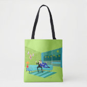Retro Romantic Gay Couple Canvas tas (Voorkant)