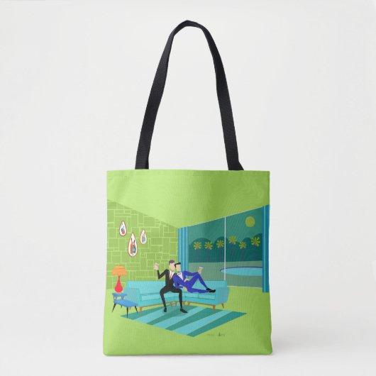 Retro Romantic Gay Couple Canvas tas (Voorkant)