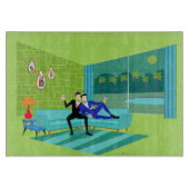 Retro Romantic Gay Couple Cutting Board Snijplank (Voorkant)
