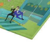 Retro Romantic Gay Couple Cutting Board Snijplank (Hoek)