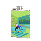 Retro Romantic Gay Couple Flask Heupfles (Links)