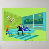 Retro Romantic Gay Couple Poster (Voorkant)