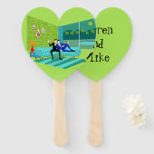 Retro Romantic Gay Couple set van ventilatoren Handwaaier (Voorkant en achterkant)