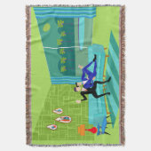 Retro Romantic Gay Couple Throw Blanket Deken (Voorkant Verticaal)