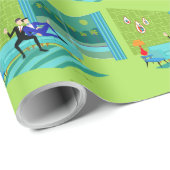 Retro Romantic Gay Couple Wrapping Paper Cadeaupapier (Rol Hoek)