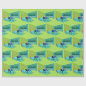 Retro Romantic Gay Couple Wrapping Paper Cadeaupapier (Vlak)