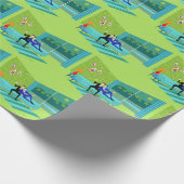 Retro Romantic Gay Couple Wrapping Paper Cadeaupapier (Hoek)