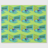 Retro Romantic Gay Couple Wrapping Paper Cadeaupapier (Vlak)