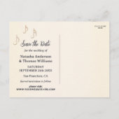 Retro Romantic Music Themed Save the Date Aankondigingskaart (Achterkant)