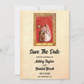 Retro Romantic Old Wedding Save the Date Kaart (Voorkant)