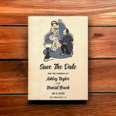  Retro Romantic Old Wedding Save the Date Kaart