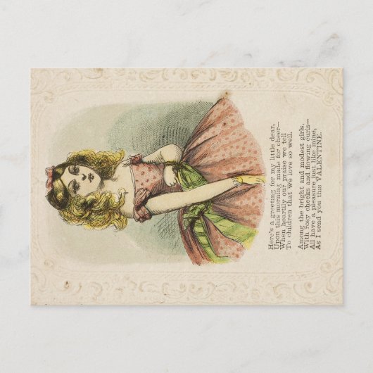 Retro Romantic Valentine's Day Card, 19th century Briefkaart (Voorkant)