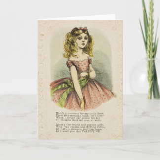 Retro Romantic Valentine's Day Card, 19th century Kaart