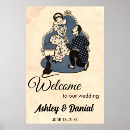  Retro Romantic Voorstel Oude Rustic Wedding Poster