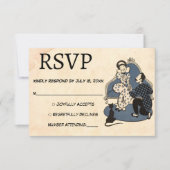 Retro Romantic Voorstel Oude Rustic Wedding RSVP Kaartje (Voorkant)
