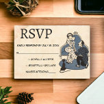Retro Romantic Voorstel Oude Rustic Wedding RSVP Kaartje<br><div class="desc">Deze  retro-komische bruiloft is geschikt voor een moderne bruiloft. Het oude minimalistische ontwerp is voorzien van een  Retro Romantic-kaart met oud Rustic Wedding RSVP-kaart</div>