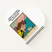 Retro Romantiek Vintage Strip: Kussenpraat Ontwerp Notitieboek (Achterkant)