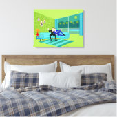 Retro Romantisch Gay Koppel Uitgerekt Canvas (Insitu (Slaapkamer))