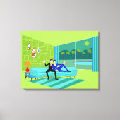 Retro Romantisch Gay Koppel Uitgerekt Canvas (Voorkant)