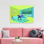 Retro Romantisch Gay Koppel Uitgerekt Canvas Afdruk (Insitu (Woonkamer))