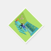 Retro Romantisch Gay Paar Papieren servetten (Hoek)