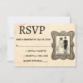  Retro Romantisch Paar 50s Classic Wedding RSVP Kaartje (Voorkant)