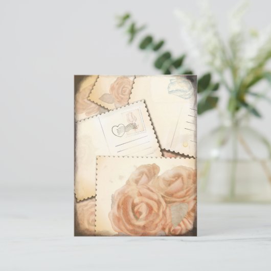 Retro romantische achtergrond, briefkaart (Staand voorkant)