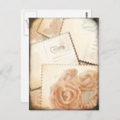 Retro romantische achtergrond, briefkaart (Voorkant / Achterkant)