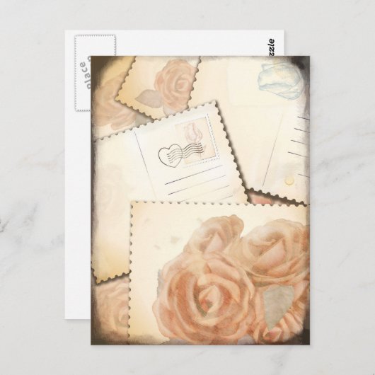 Retro romantische achtergrond, briefkaart (Voorkant / Achterkant)
