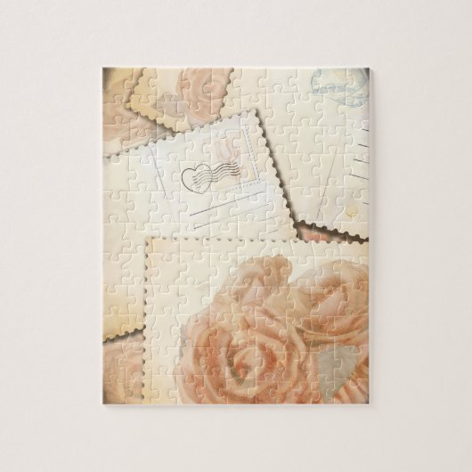 Retro romantische achtergrond, puzzel (Verticaal)