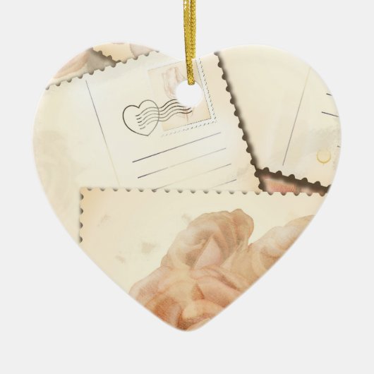 Retro romantische achtergrond, versiering keramisch ornament (Voorkant)