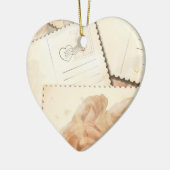 Retro romantische achtergrond, versiering keramisch ornament (Links)