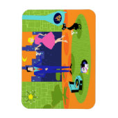 Retro romantische avond paar flexibele magneet (Verticaal)