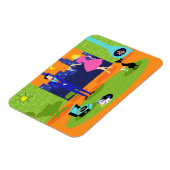 Retro romantische avond paar flexibele magneet (Linkerzijde)