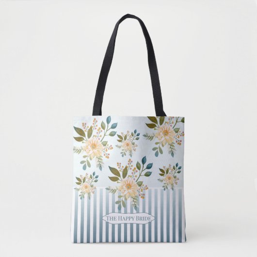 Retro Romantische Bloem Bruidstas Tote Bag (Voorkant)