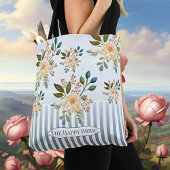 Retro Romantische Bloem Bruidstas Tote Bag