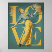 Retro Romantische LIEFDE Poster (Voorkant)
