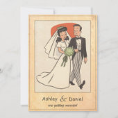  Retro Romantische Paar 50s Comic Wedding Kaart (Voorkant)