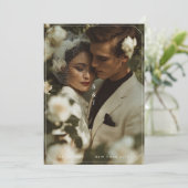 Retro Romantische Platte Save The Date Kaart (Staand voorkant)