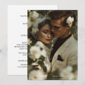Retro Romantische Platte Save The Date Kaart (Voorkant / Achterkant)