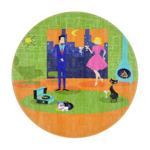 Retro Romantische Scherpe Raad van het Paar van de Snijplank