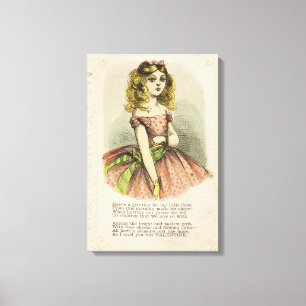 Retro romantische valentijnskaart, 19e eeuw canvas afdruk