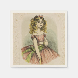 Retro romantische Valentijnskaart, 19e eeuw Servet