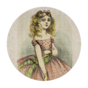 Retro romantische valentijnskaart, 19e eeuw snijplank