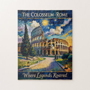 Retro Rome Italië Colosseum Reizen Van Gogh Levend Legpuzzel