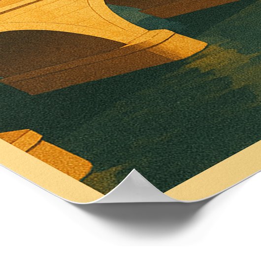 Retro Rome, Italië in  Art Deco Stijl Reizen Poster (Hoek)