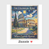 Retro Rome Italy Colosseum Travel Van Gogh Vibrant Sticker (Vel)