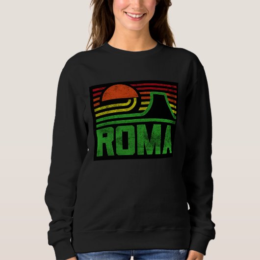 Retro Rome Italy Outfit Style Roma Illustration Gr Trui (Voorkant)