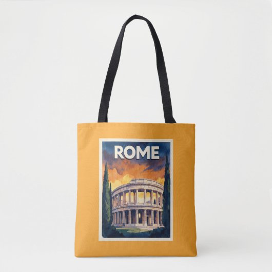 Retro Rome-reisposter Tote Bag (Voorkant)